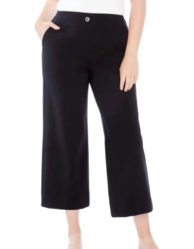 Jackie Solid Amalfi Wide-leg Cropped Pants