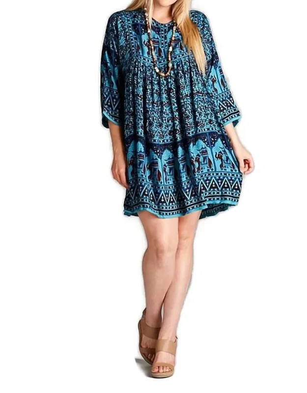India Print Mini Dress