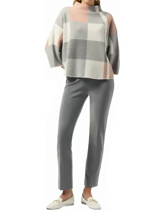 Plaid Jacquard Sweater Knit Top
