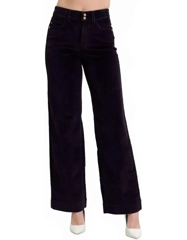 High Rise Corduroy Wide Leg Trousers