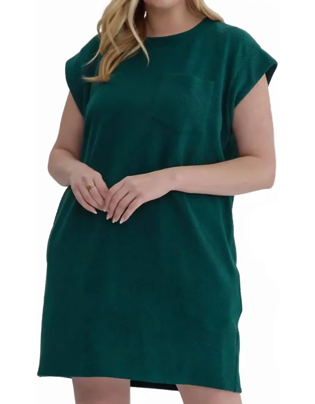 Quilted Round Neck Sleeveless Mini Dress
