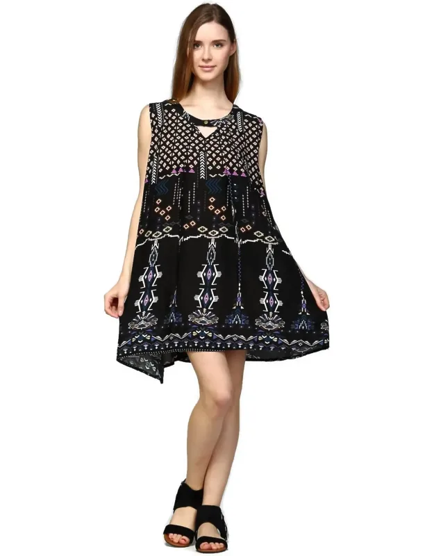 Sleeveless Keyhole Mini Dress