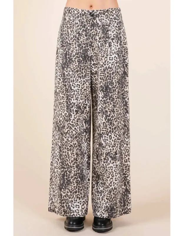 Wide Leg Pants In Leopard