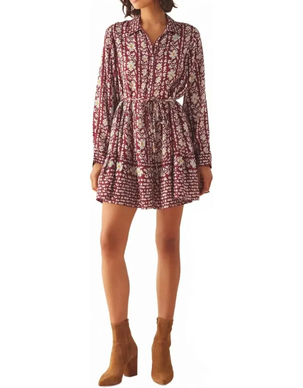 Tula Mini Dress With Long Sleeves And Tiered Skirt