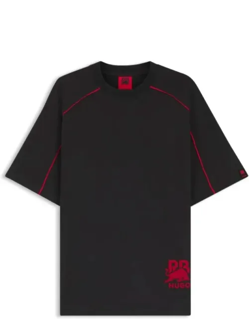Cotton-blend T-shirt With Contrast Piping