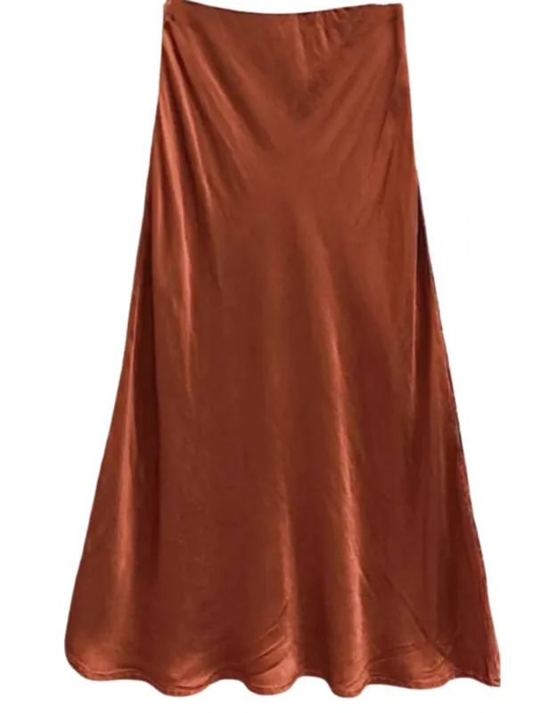 Italian Satin Bias Cut Midi Skirt