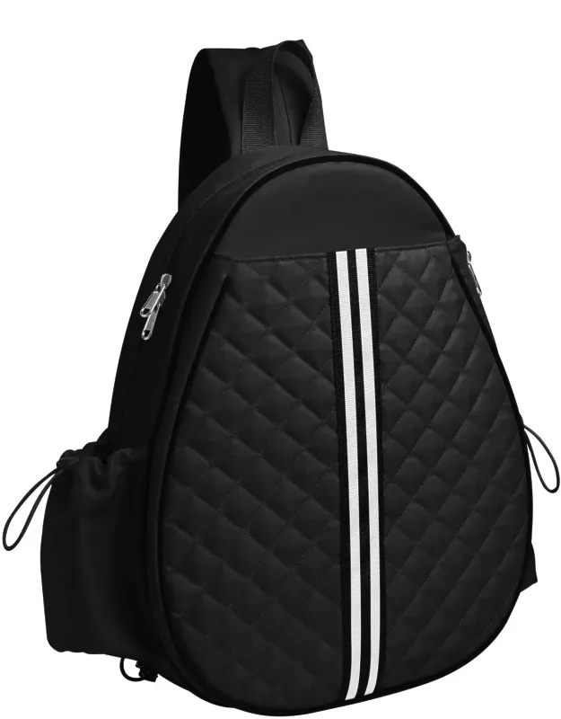 Pickleball Sling Bag Waterproof Badminton Tennis Backpack With Wet Pocket Hidden Fence Hook Machine Washable