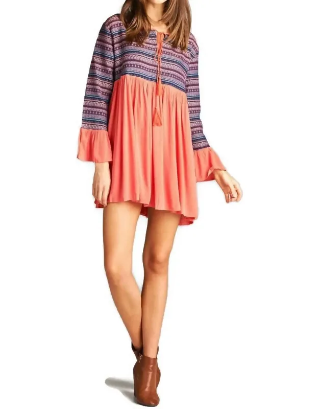 Tapestry Geometric Mini Dress