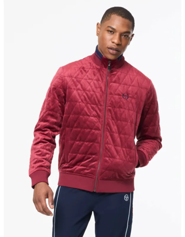 Quilted Velour Bomber Jacket