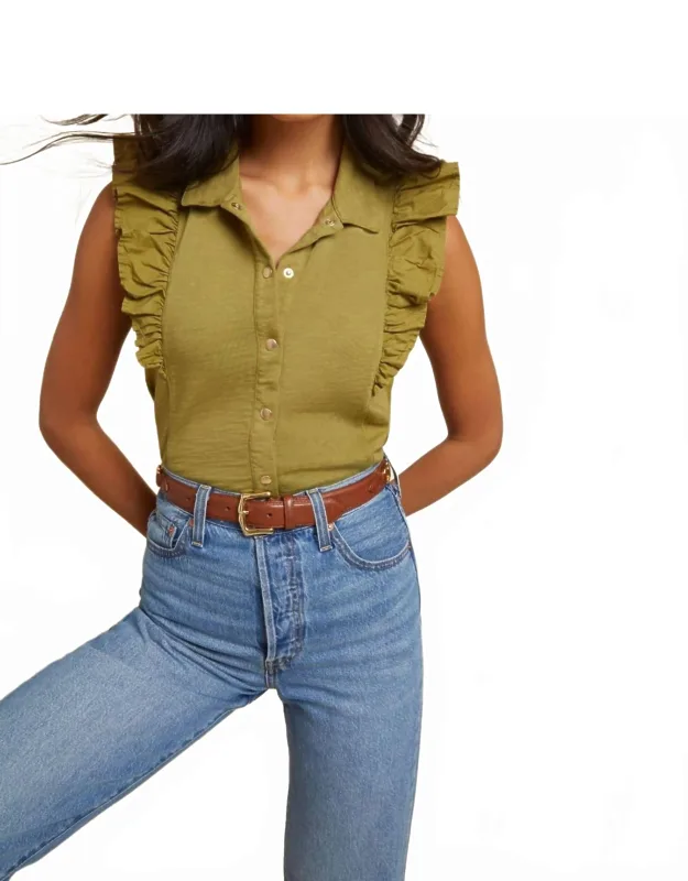 Ruffle Button Top