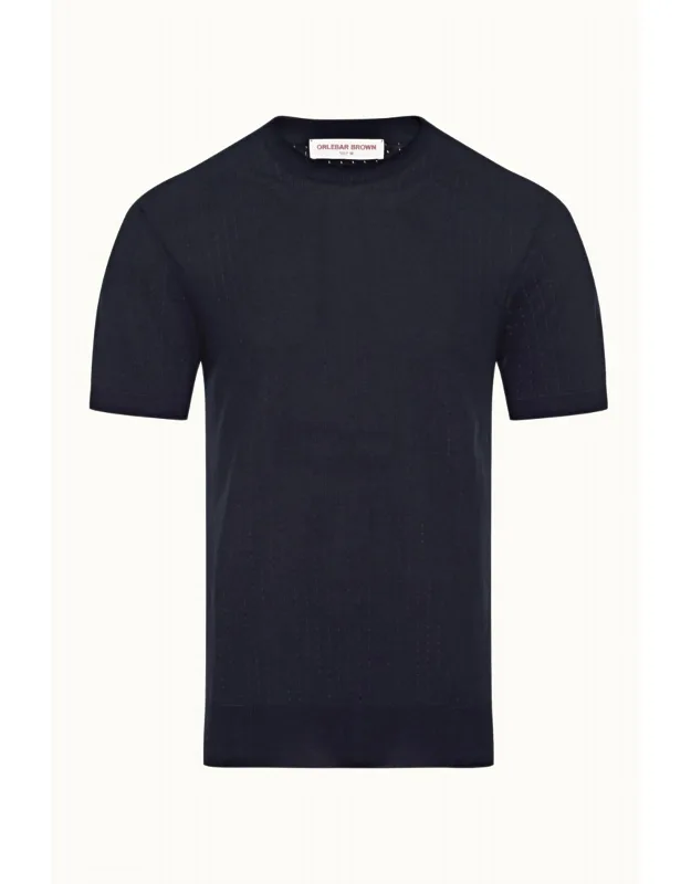 Gaulin Pointelle Stripe Polo Shirt