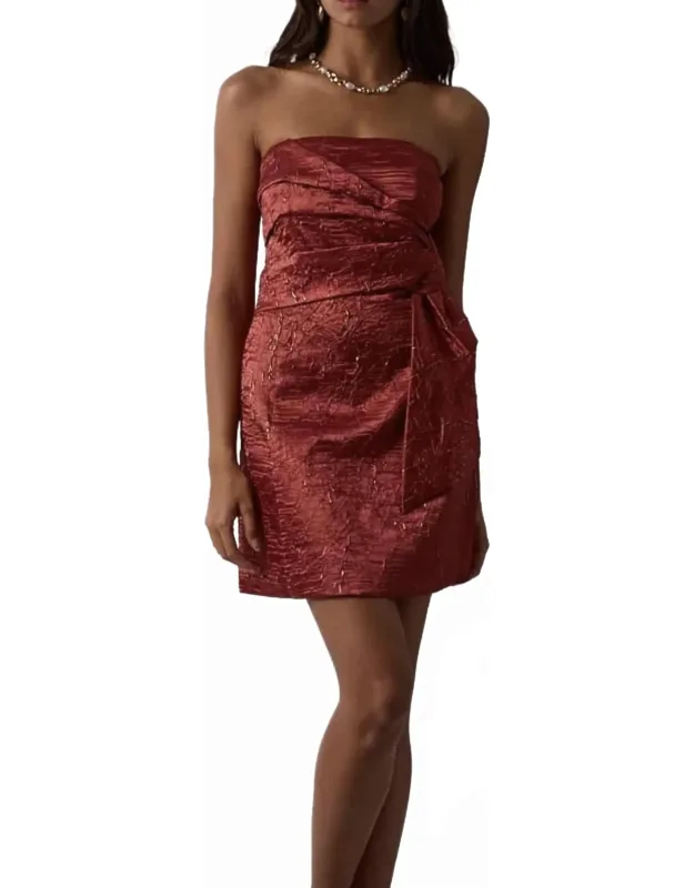Textured Twisted Tie Mini Dress
