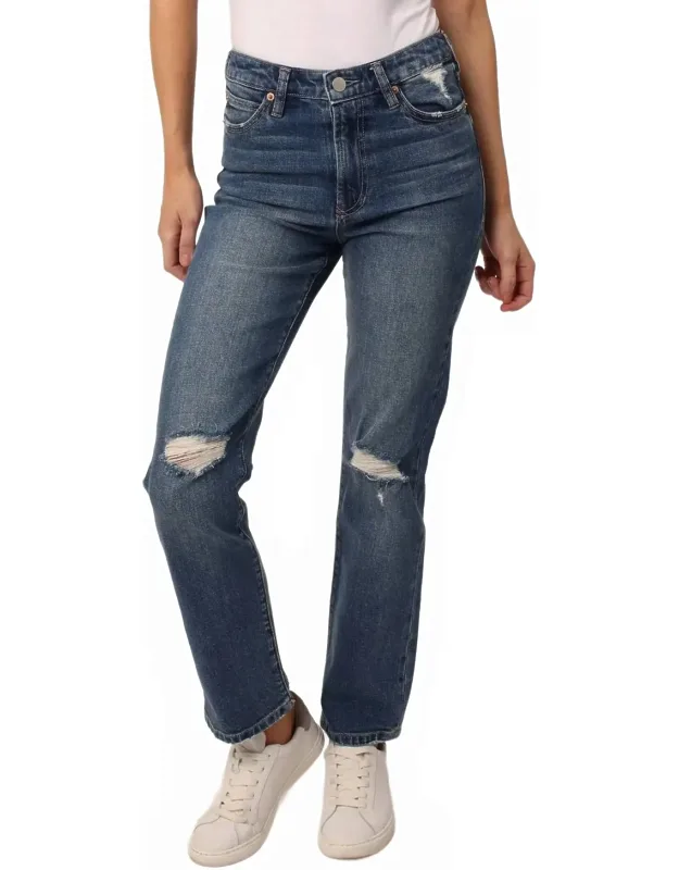 Frankie High Rise Cropped Straight Leg Jeans