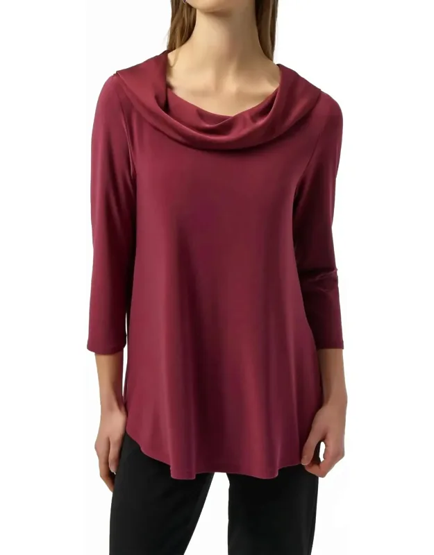Cowl Neck Flared Top
