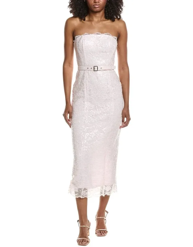 Lace Belted Midi Dress
