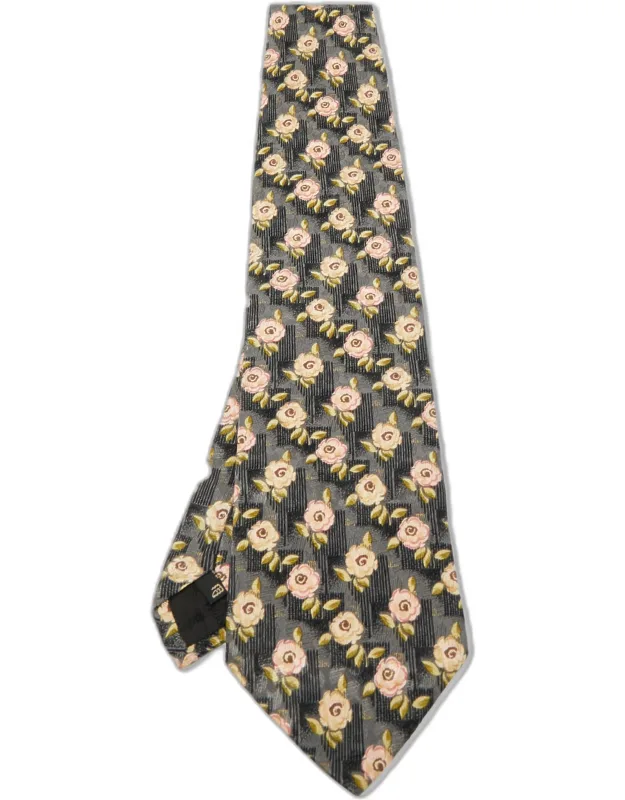 Floral Print Silk Tie