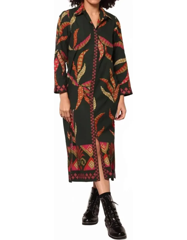 Forest Stitch Midi Dress