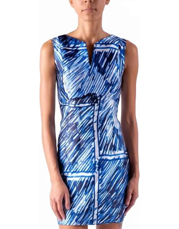 V Neck Abstract Print Dress