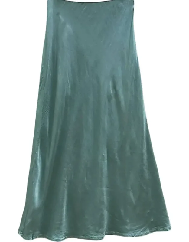 Italian Satin Bias Cut Midi Skirt