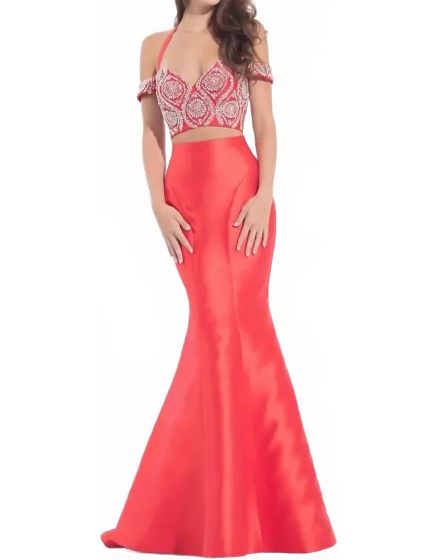 Crop Top Prom Dress