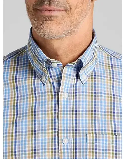 Modern Fit Check Button Up Shirt