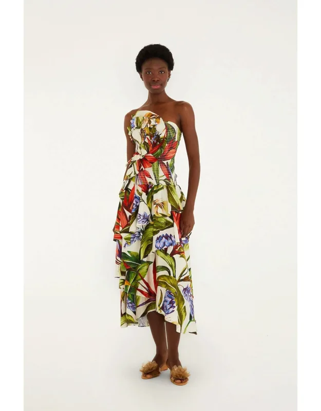 Florart Strapless Maxi Dress