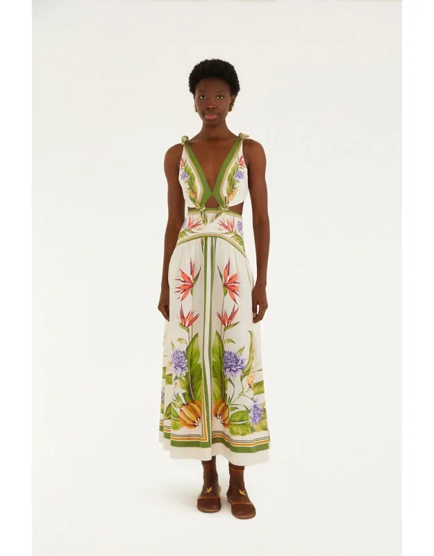 Tropical Scarf Maxi Dress