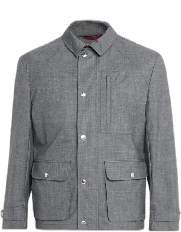 Water-resistant Wool Shirt Jacket