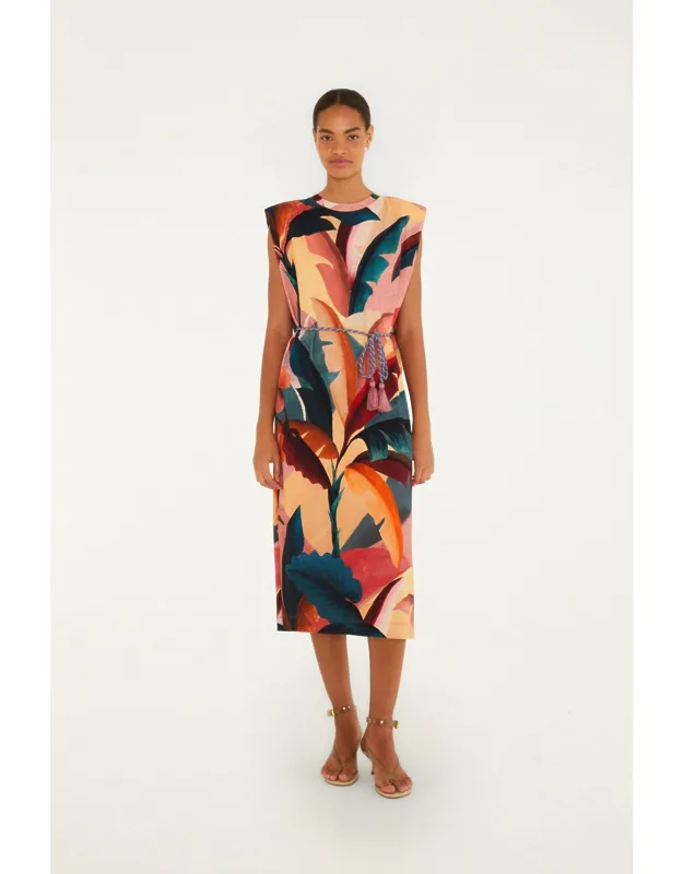 Multicolor Atlantic Rainforest Organic Cotton T-shirt Midi Dress