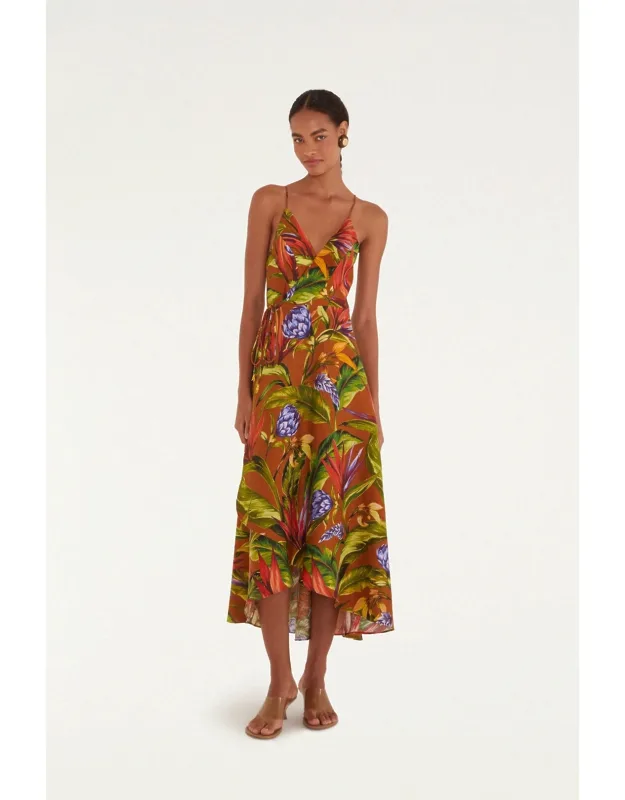 Florart Euroflax Premium Linen Midi Wrap Dress