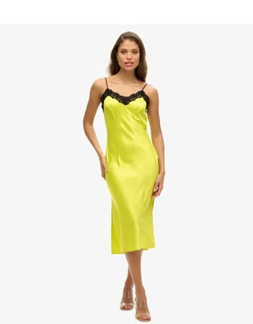 Lace Satin Midi Dress