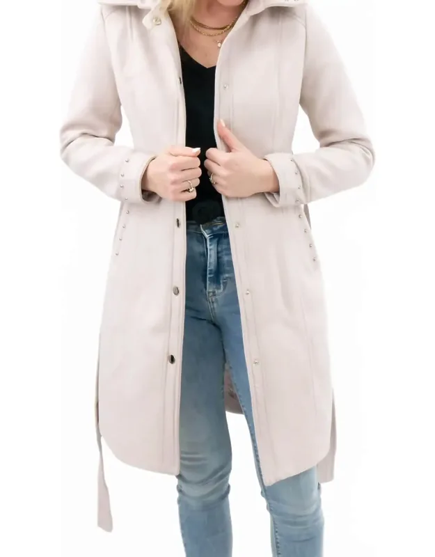 Vegan Wool Classic Stud Detail Coat