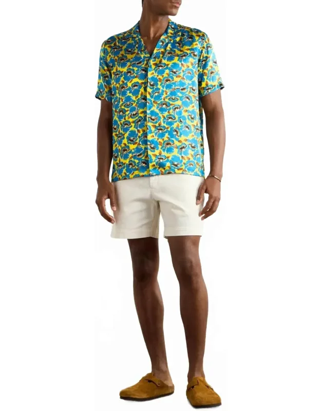 Maitan Petal Camp Collar Silk Shirt