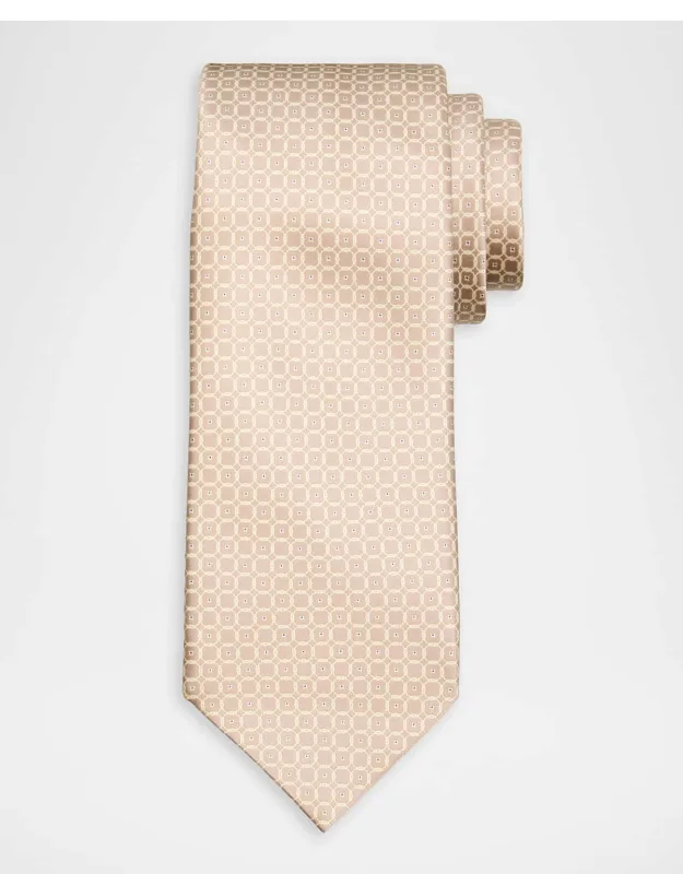 Geometric Circle Jacquard Silk Tie