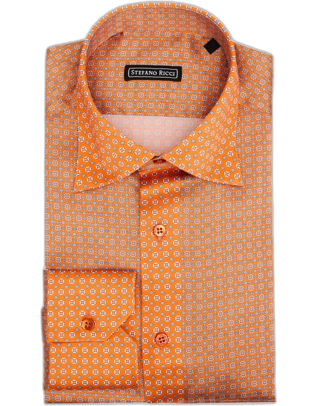 Silk Micro-geometric Dress Shirt