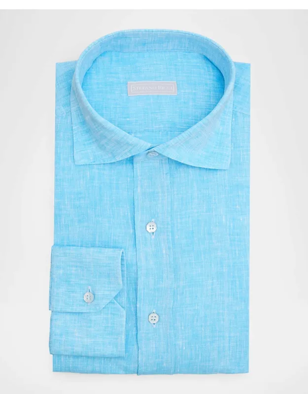 Solid Linen Classic-fit Dress Shirt