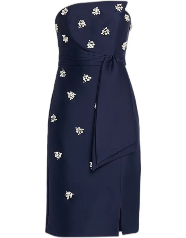 Strapless Crystal-embellished Midi Dress