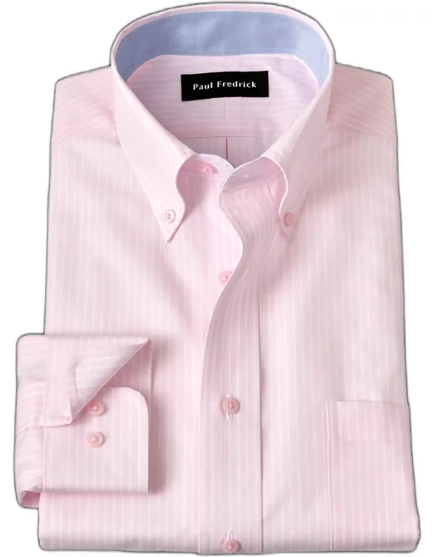 Tailored Fit Non-iron Cotton Stripe Dress Shirt