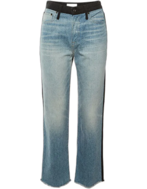 Two Tone Denim Boyfriend Jeans