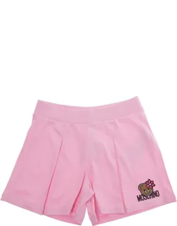 Embroidery Pleated Shorts