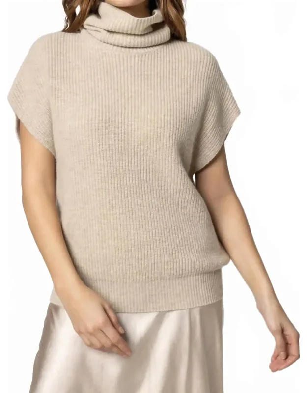 Cashmere Blend Ribbed Turtleneck Sweater