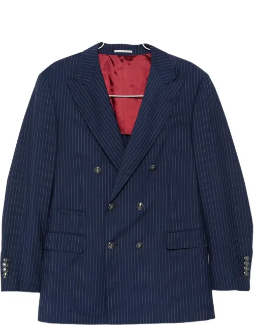 Pinstripe Double-breasted Blazer