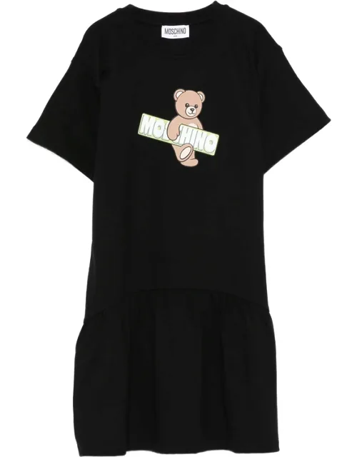 Bear-print Ruffled Dress