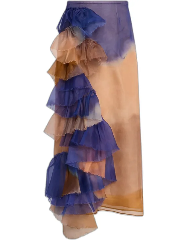 Ruffled Silk-organza Skirt