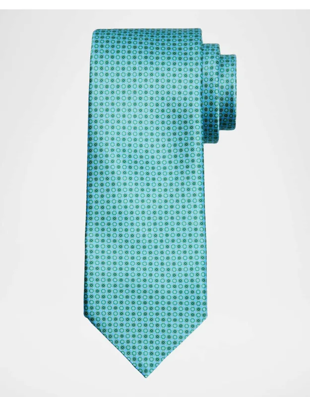 Micro-floral Geometric Silk Tie