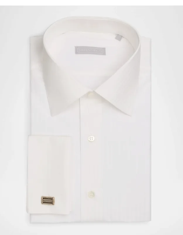 Cotton Tonal Stripe Jacquard Dress Shirt