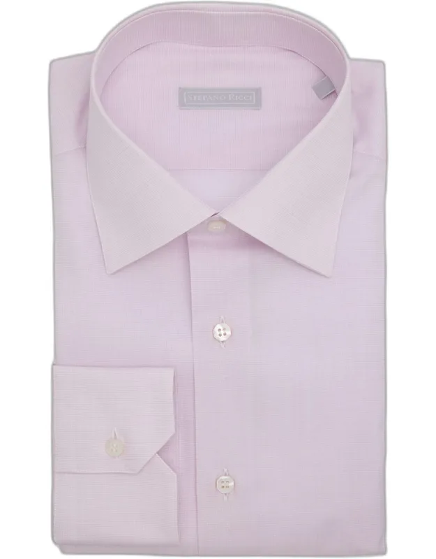 Cotton Micro-check Dress Shirt