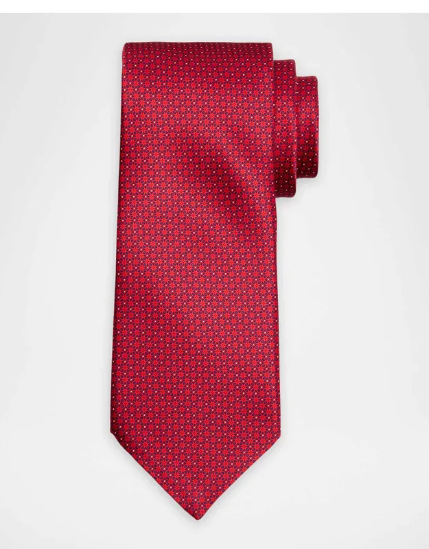 Floral Grid Silk Tie