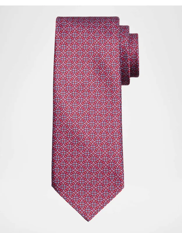 Tonal Mosaic Link Silk Tie