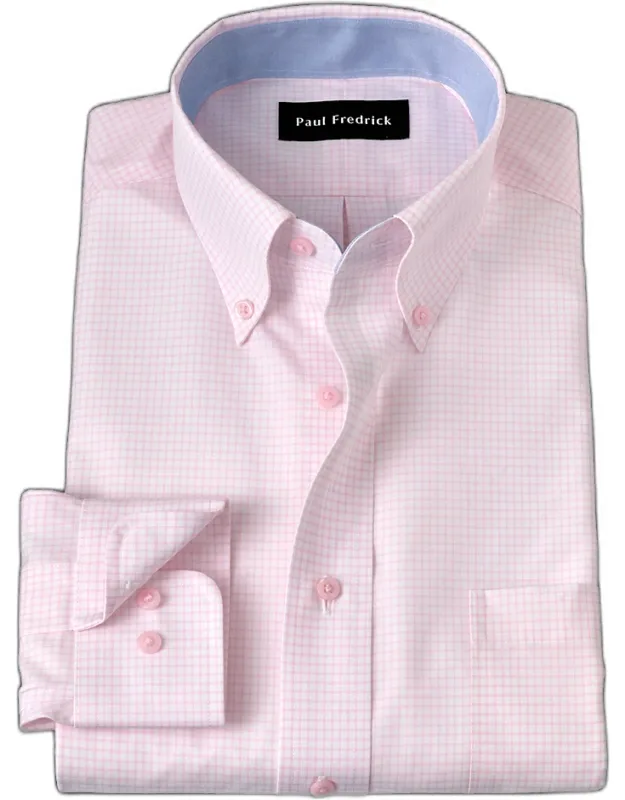 Slim Fit Non-iron Cotton Check Dress Shirt